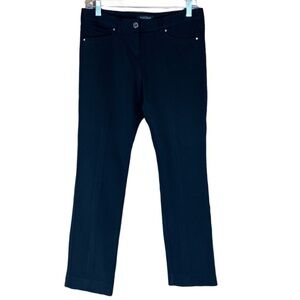White House Black Market slim leg black knit pants Size 2